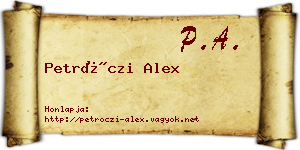 Petróczi Alex névjegykártya