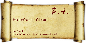 Petróczi Alex névjegykártya